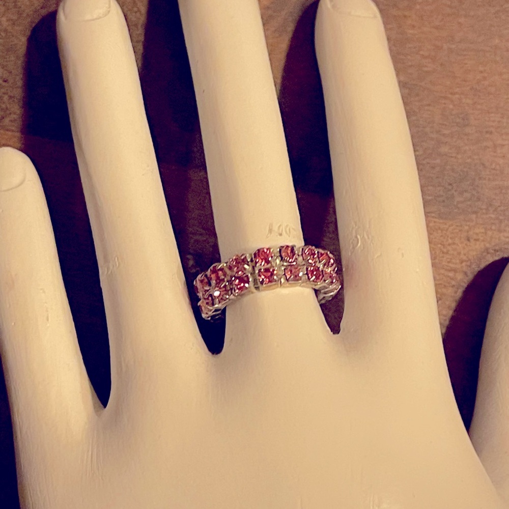 Stretchy Pink Crystal Ring
